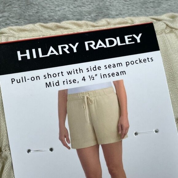 Hilary Radley Womens Tencel Pull-On Shorts Beige Size Medium a1536 - Picture 3 of 5